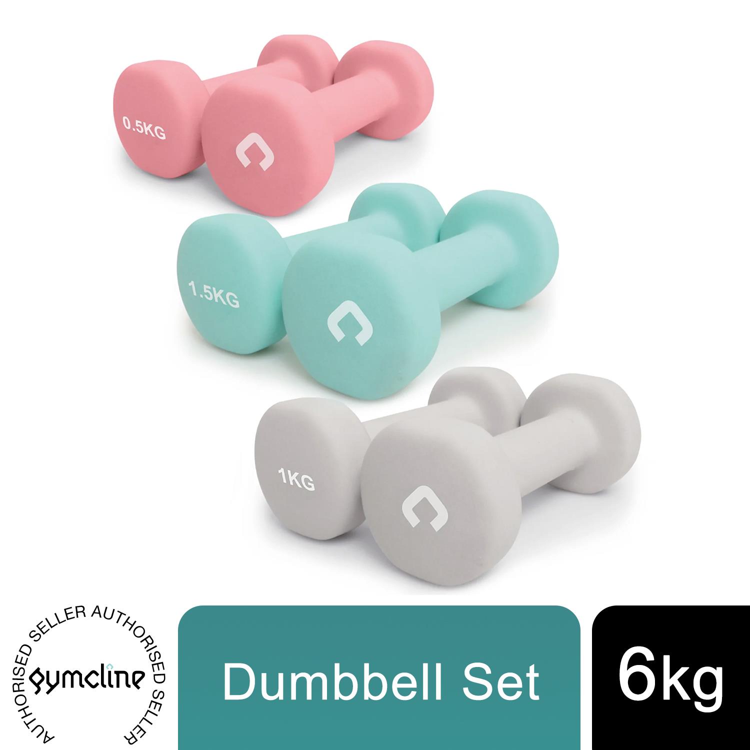 Gymcline Dumbbell Set 6KG w/ Robust Design for Beginners Cardio Workout Training