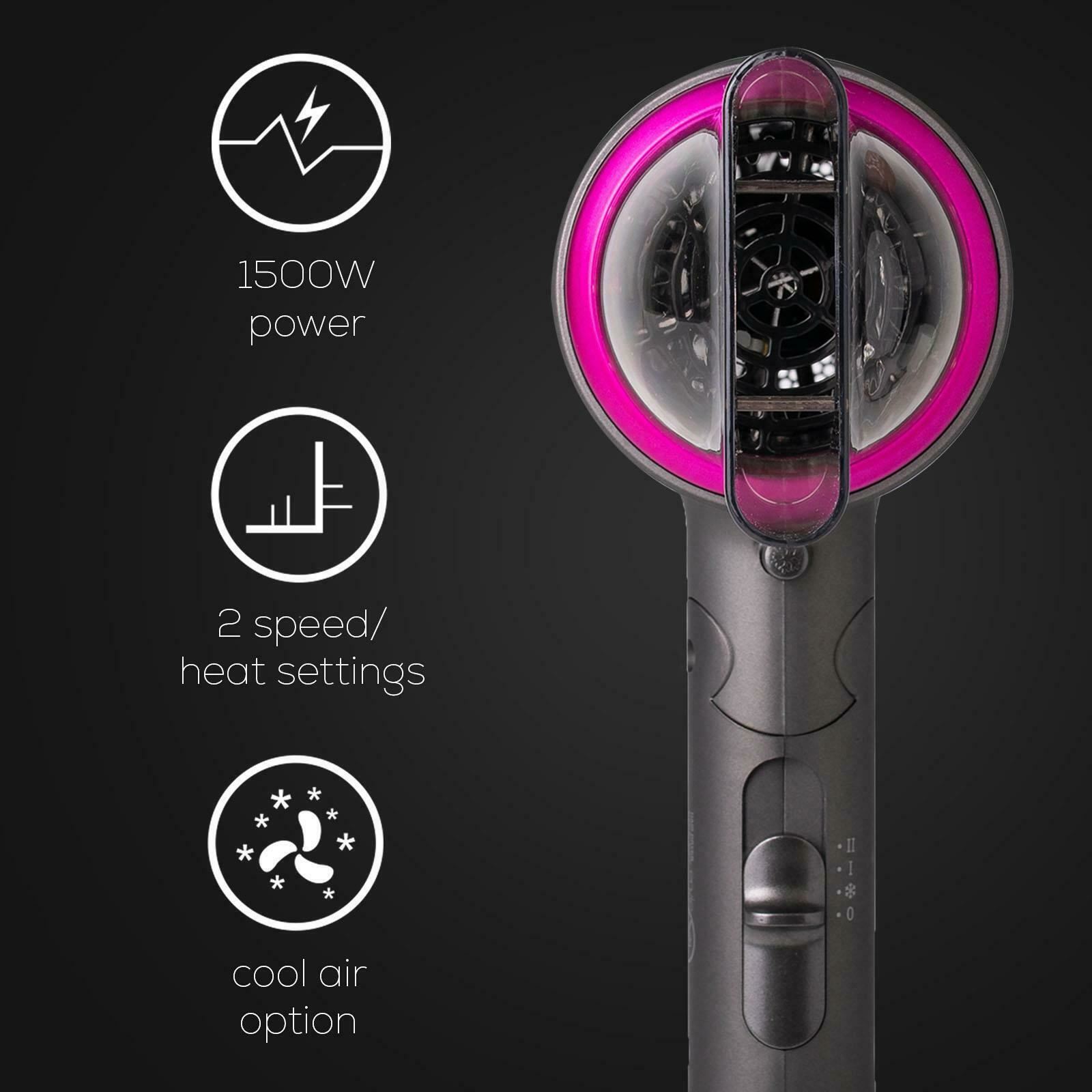 Envie Hair Dryer with Heat Setting & Lightweight Foldable Travel Handle, 1500W