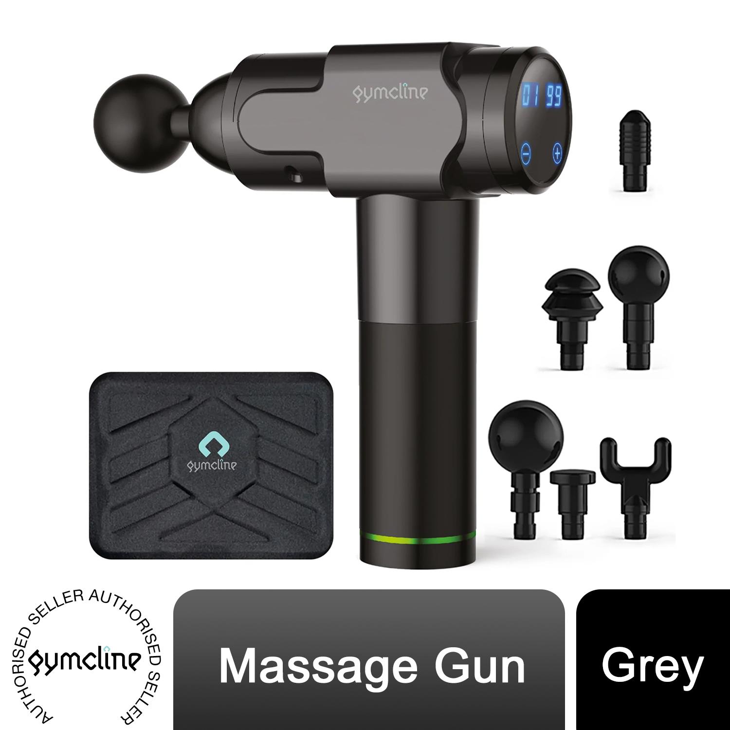 Gymcline Massage Gun w/ 2500mAh Battery, 20 Speed Modes & LCD Touch Screen, Grey