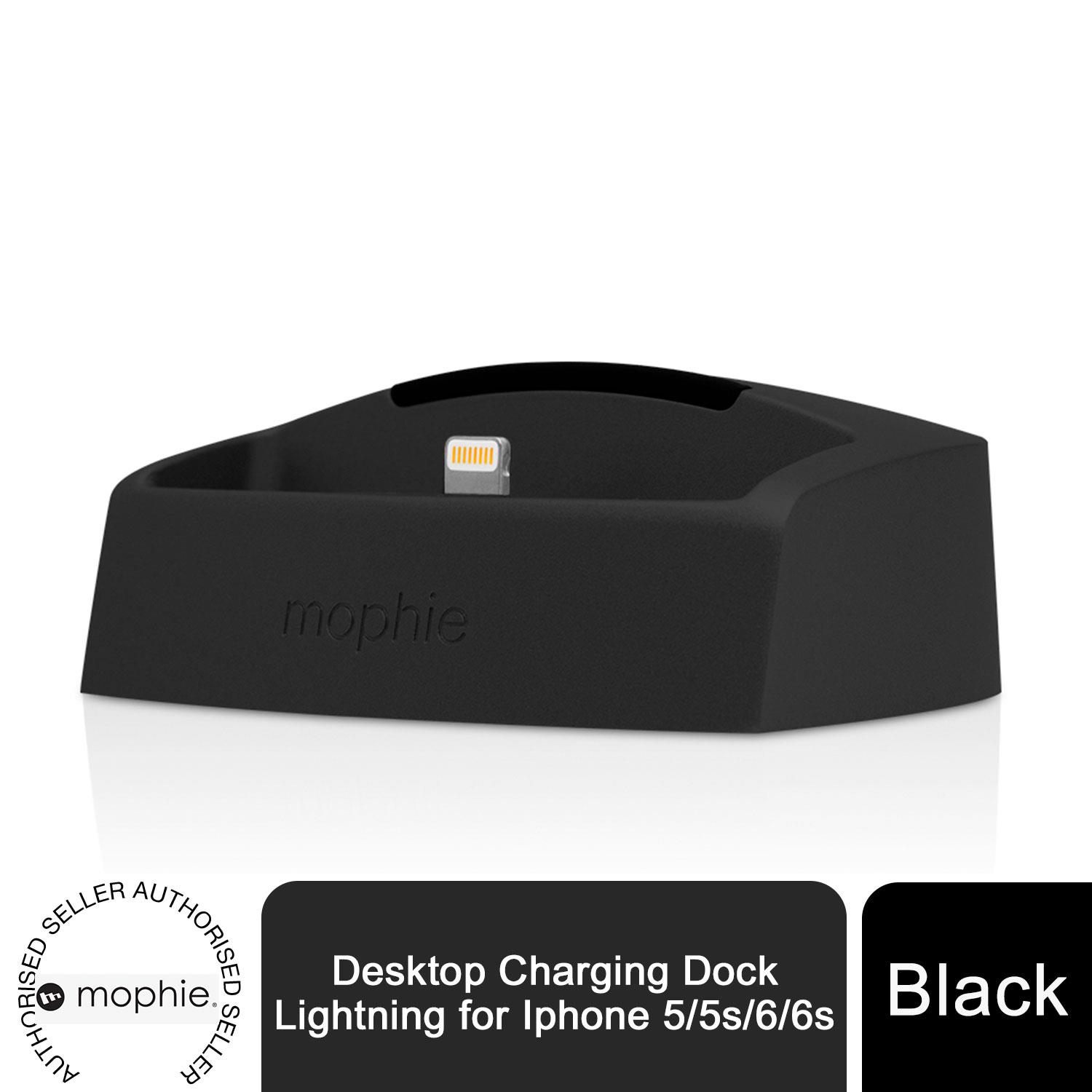 Mophie Desktop Charging Dock Lightning for Iphone 5/5s/6/6s/ Black And Gold[Black]