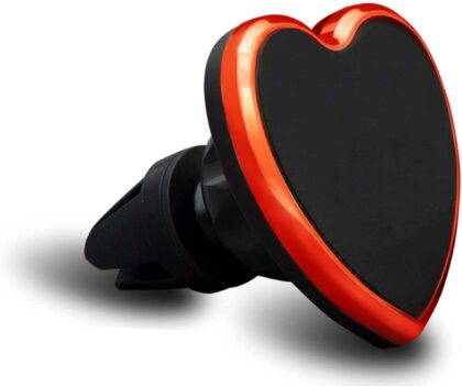 Aquarius Universal Magnetic Phone Car Mount - Red Heart Shaped Phone Holder with Firm Grip