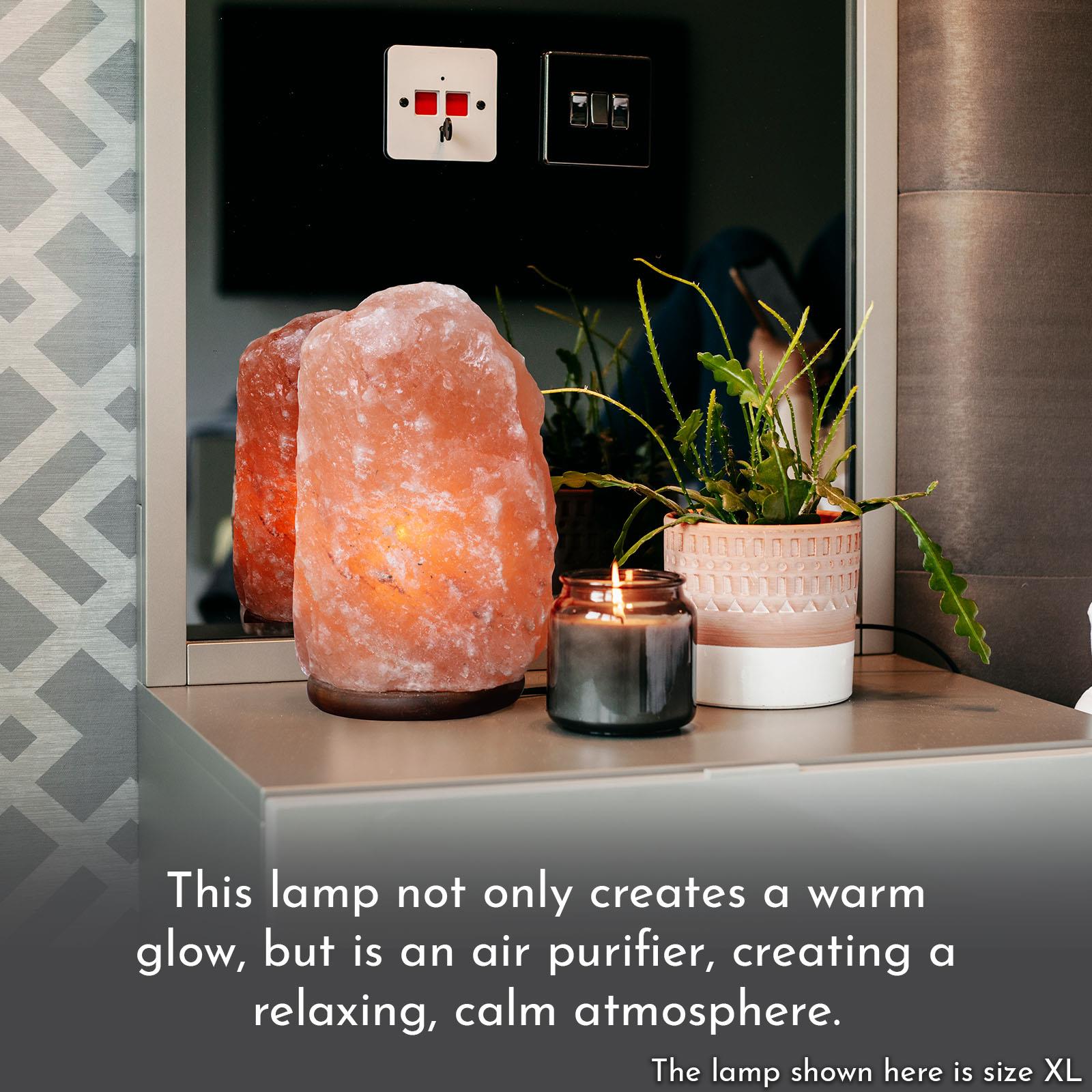 Haven Pink Himalayan Salt Lamp on a Premium Wooden Base - Natural Mood Light and Home Decor Accessory (Extra Large 5kg - 6kg)