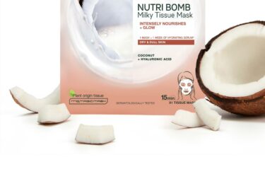 Garnier Nutri Bomb Milky Face Sheet Mask Coconut and Hyaluronic Acid for Hydrated Glowing Skin 28g
