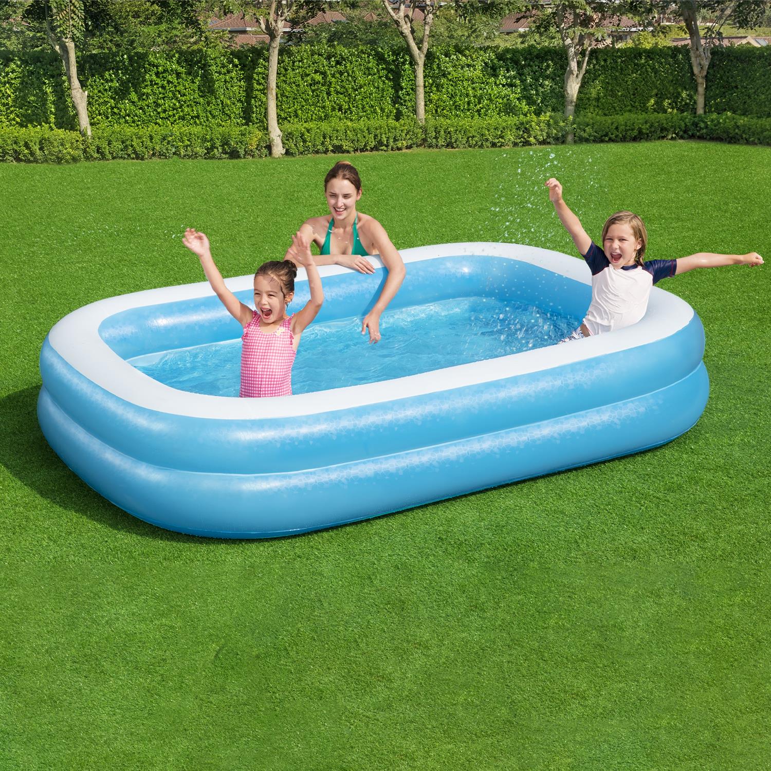Bestway Inflatable Family Rectangular Pool with Repair Patch, 2.62mx1.75mx51cm