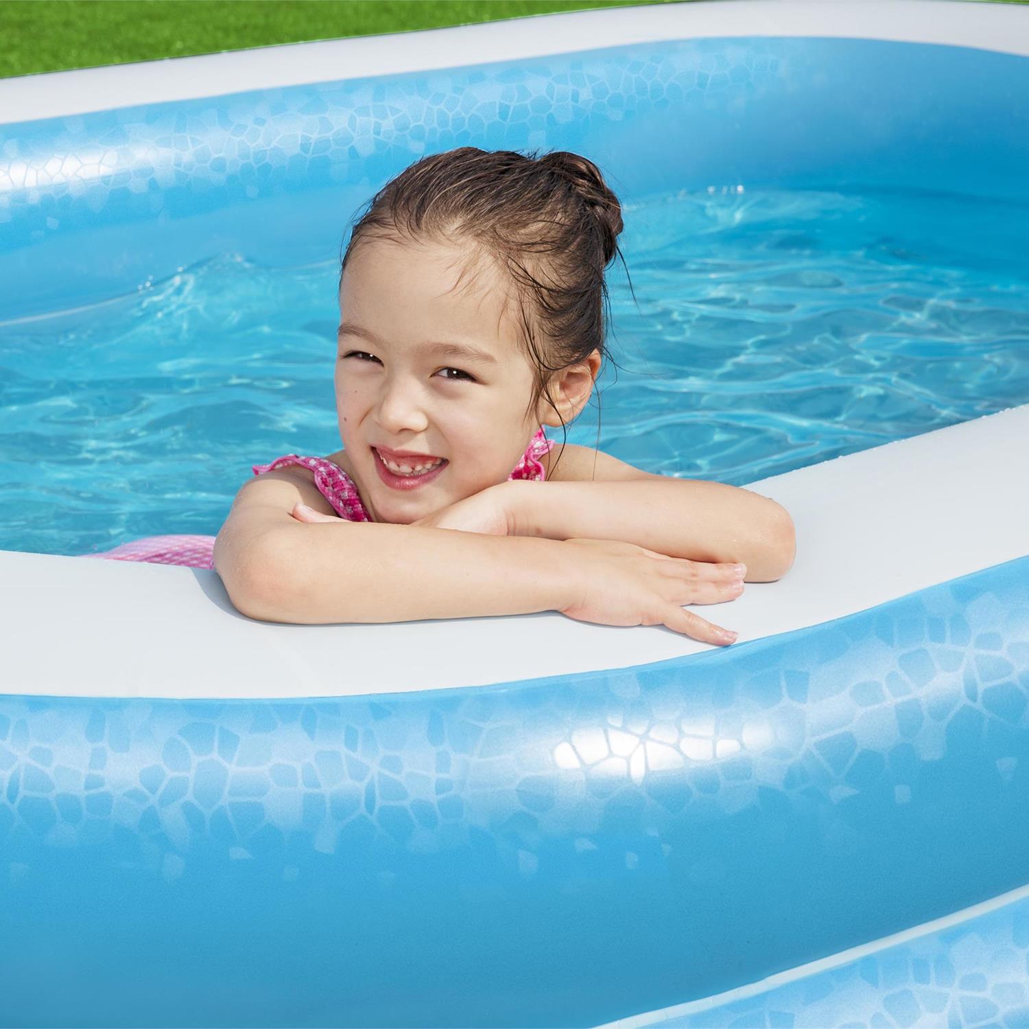 Bestway Inflatable Family Rectangular Pool with Repair Patch, 2.62mx1.75mx51cm